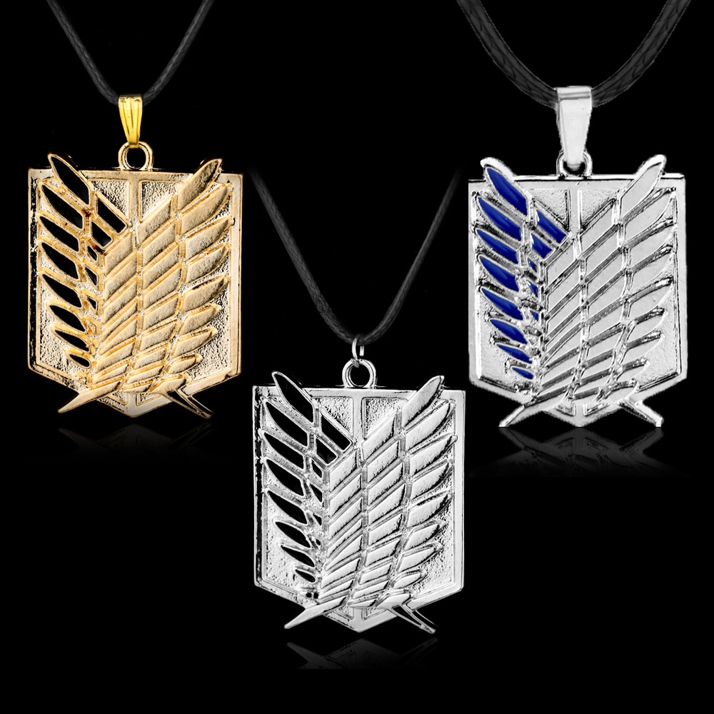 Kalung Pasangan Desain Logo Attack on Titan Shingeki no Kyojin Eren Jaeger Key Dan Survey Corps