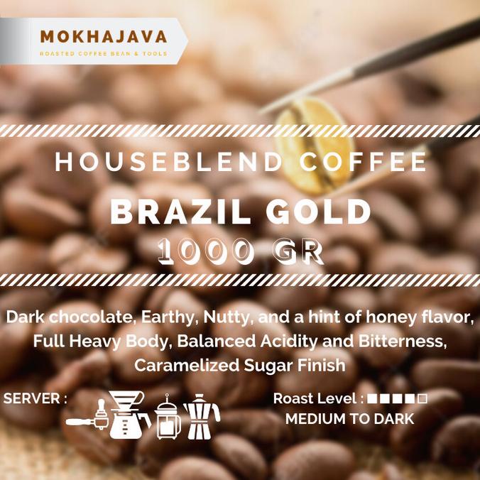 

[ COD ] Brazil Gold Arabica House Blend 1000gr 1kg Coffee Bean Biji Kopi BERGARANSI Kode 372