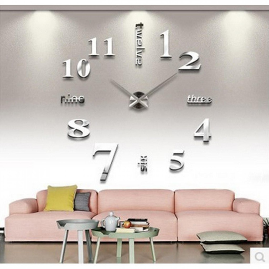 COD Jam Dinding Jumbo DIY Giant Wall Clock Besar Quartz Creative Design Diameter 80-130Cm