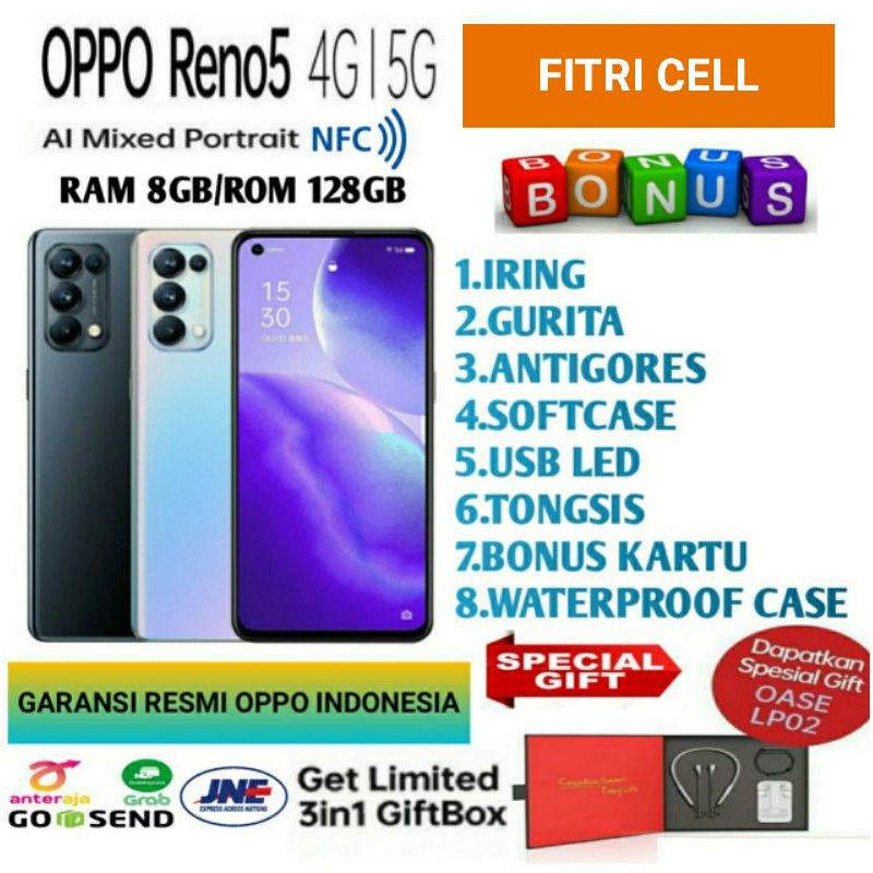 OPPO RENO 5 | RENO 5 5G | RENO 6 | RENO 7 RAM 8/128 GB NFC |  GARANSI RESMI