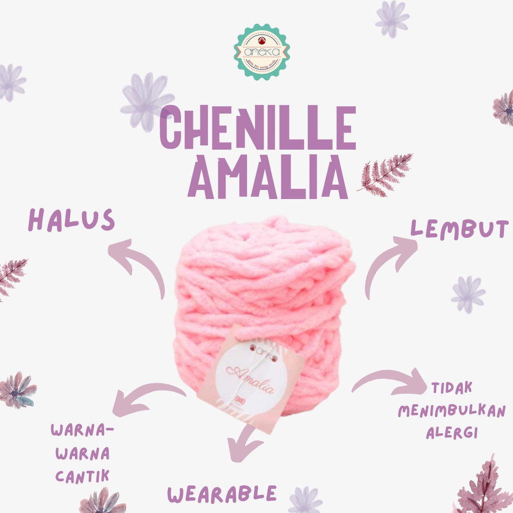 Benang Rajut Chenille Midi Amalia Yarn 6002 Off White