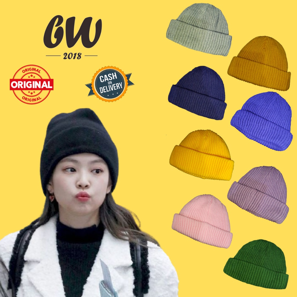 Topi Kupluk Rajut Dewasa Beanie Hat Polos Tebal Premium Wanita