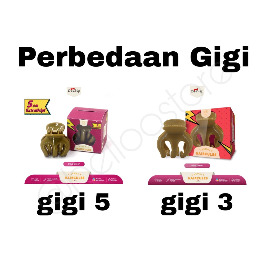 JEDAI HAIRCULES /JEPIT RAMBUT BADAI HERCULES ORIGINAL DECLIP 5 CM - GIGI 3 / GIGI 5