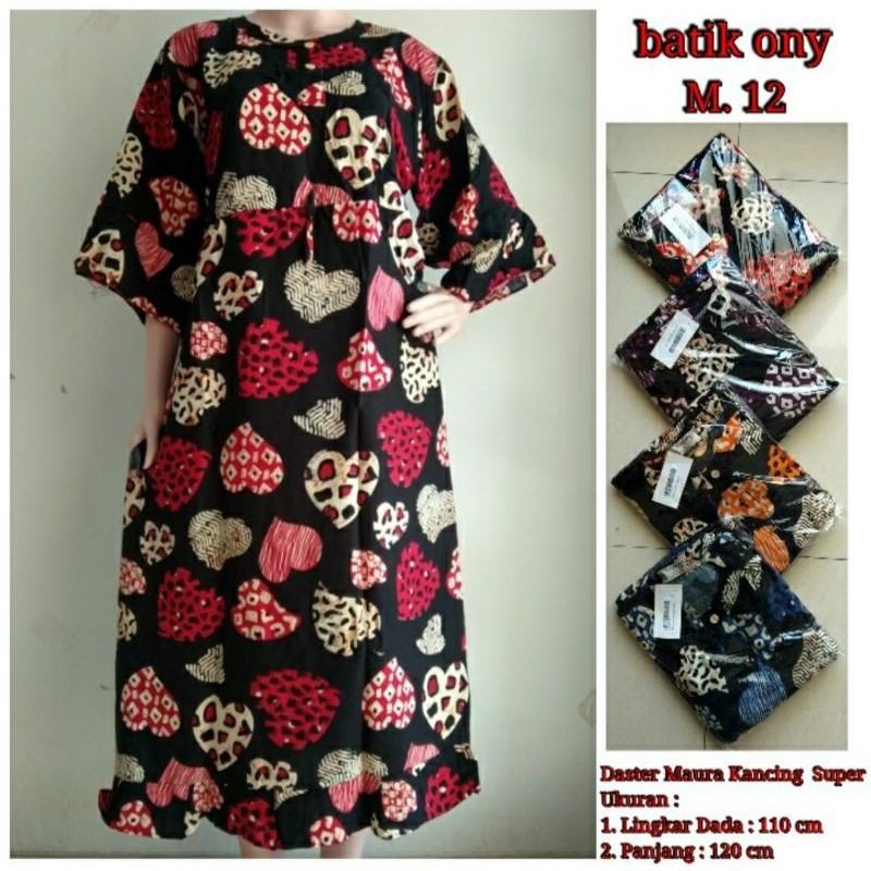 DASTER ONY MODEL MAURA BAHAN RAYON PREMIUM/BUSUI/DASTER BATIK IBU KEKINIAN/HARGA MURAH/REMPEL/LENGAN 3 4-1