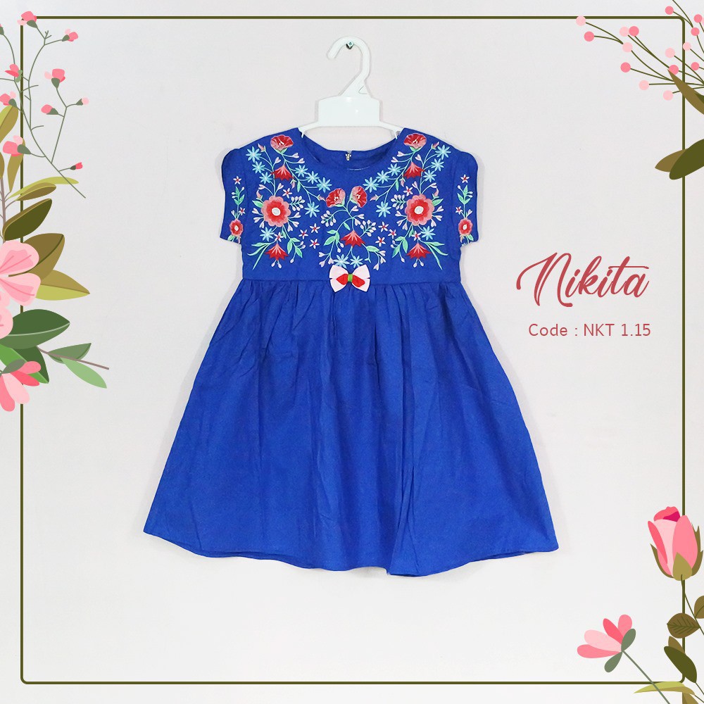 BAJU ANAK PEREMPUAN TERKINI NIKITA DRESS #6 DRESS CASUAL PARTY ANAK PEREMPUAN RESELLER