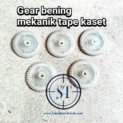 Gear Mini bening Mekanik tape kaset Spearpart Mekanik Tape Kaset Tip Compo Jadul Dek Plastik Bulat