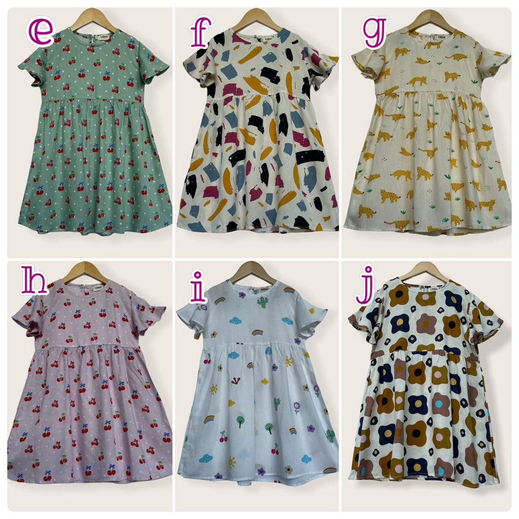 Dress Ciara Dress Anak Rayon Junior Neeca Kiddos Size 2-4 Tahun