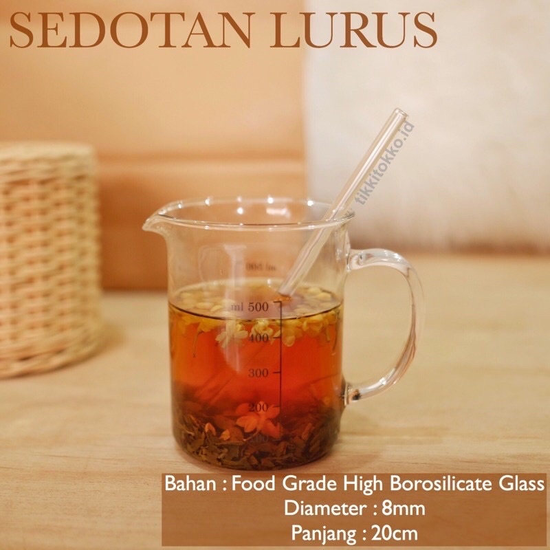 (GROSIR) Sedotan Lurus Kaca Bening Borosilicate Pyrex