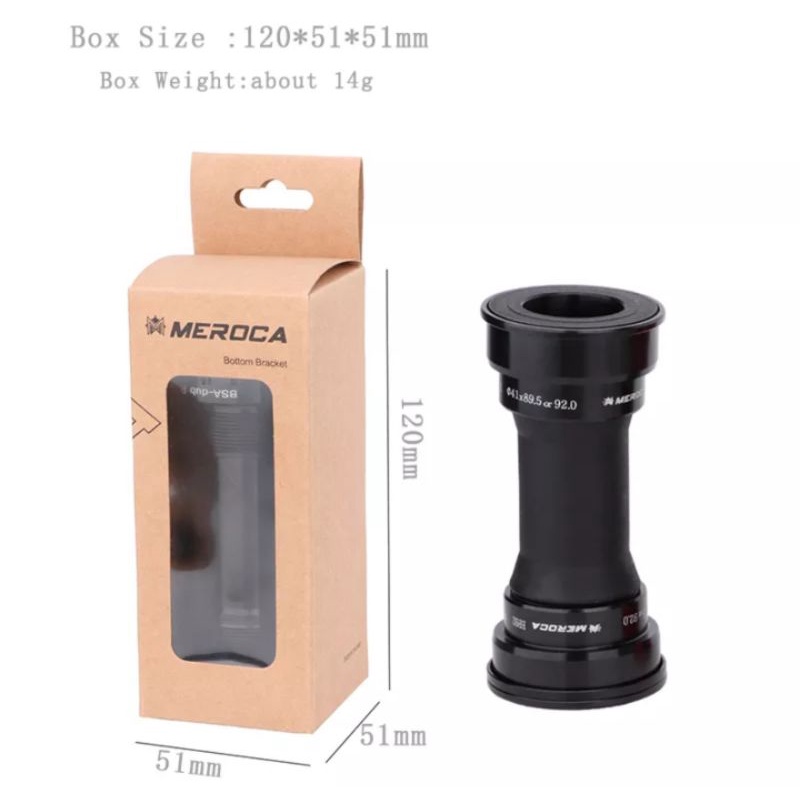 Meroca BB92 mm Pressfit Bottom Bracket Press fit Hitam