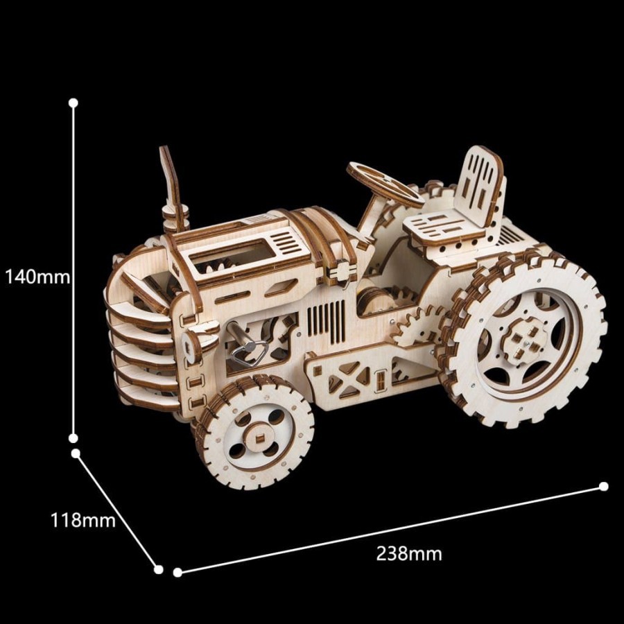 ROLIFE Robotime 3D Puzzle Movement Assembled Wooden Tractor - Lk401 New Hobby And Toy Collection