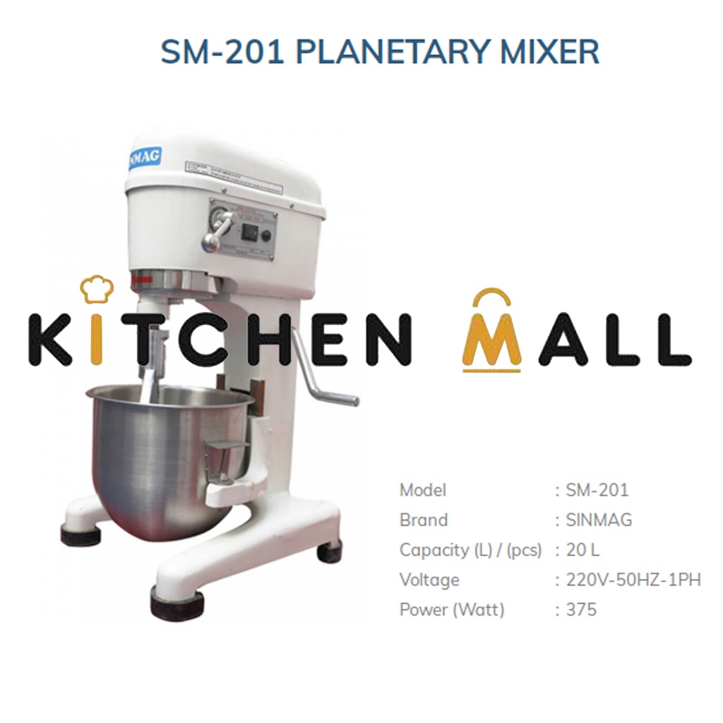 SINMAG SM-201 Taiwan Planetary Mixer 20 Liter Mixer Adonan Roti Kue