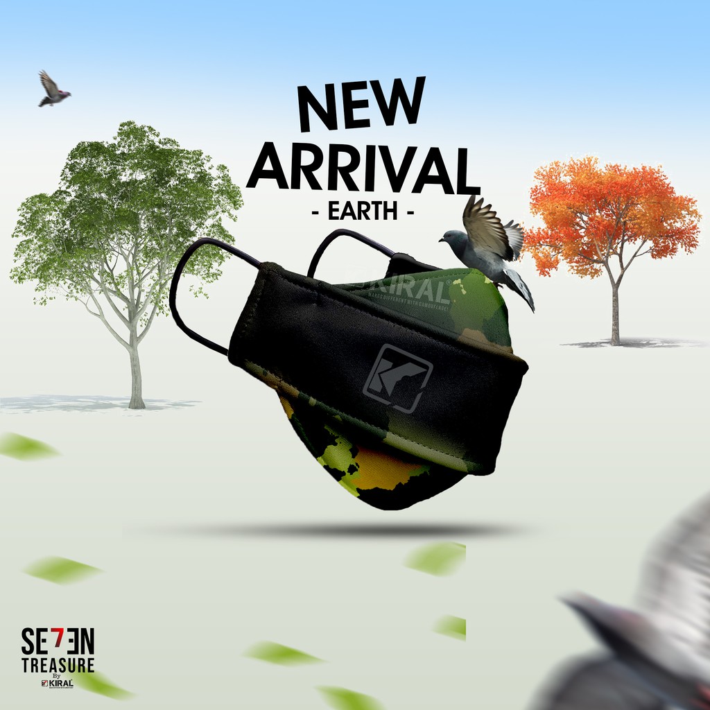 Masker Kain Pria Motif Army 2 Ply Keren by Camomask Camo Mask Kiral