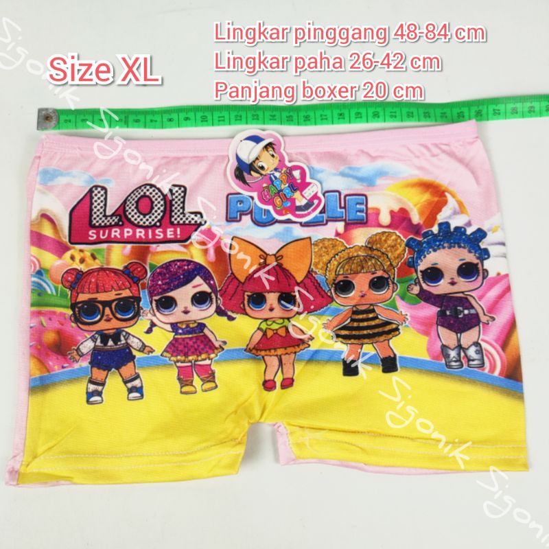 Boxer Celana Dalam Anak Cewek Perempuan M L XL Happy Girl Celana Pendek Bocah Motif Lucu Sigonik