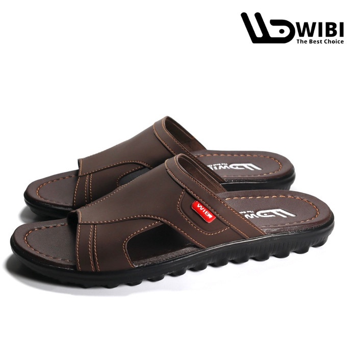 SANDAL WIBI S12 SENDAL COWOK PRIA DEWASA CASUAL SELOP MURAH KULIT POPULER