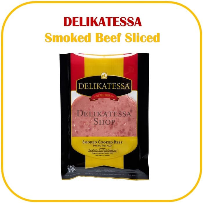 

Delikatessa Smoked Beef Sliced Daging Sapi Asap Ham Halal