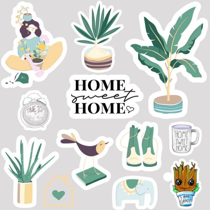 

(10x10cm)cute vintage stiker sticker home birthday jurnalis
