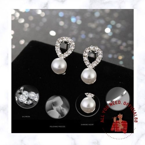 ✿AYN✿ Anting Tusuk Stud Motif  FA97 Permata dan Batu Mutiara Cantik