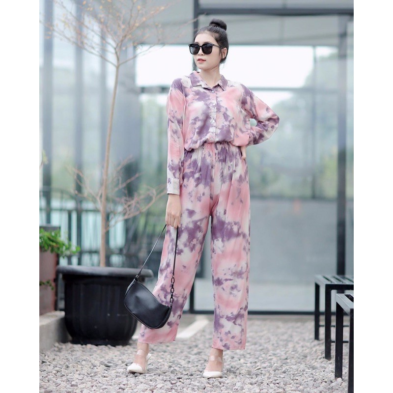 VIERA ONE SET / DAILY SET TIE DYE  / SETELAN RAYON PREMIUM