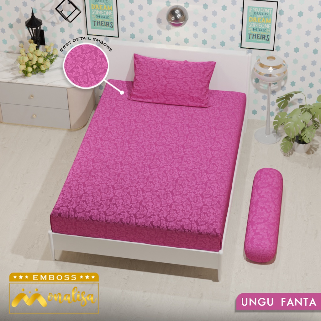 Monalisa Emboss Sprei Uk 90/100/120 - Ungu Fanta