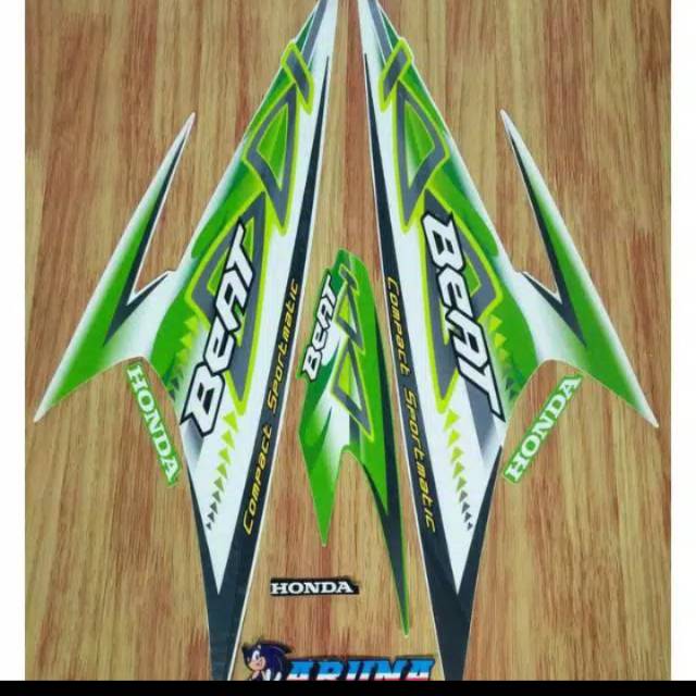 STIKER STRIPING HONDA BEAT KARBU TAHUN 2012 WARNA HIJAU PUTIH(bisa cod)