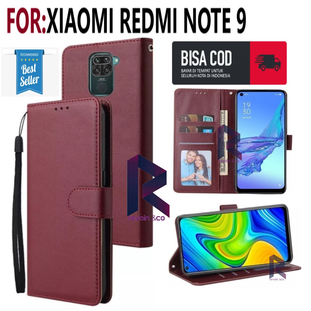 FLIP COVER XIAOMI REDMI NOTE 9 FLIP WALLET LEATHER KULIT PREMIUM SARUNG BUKA TUTUP KESING HP FLIP CASE XIAOMI REDMI NOTE 9