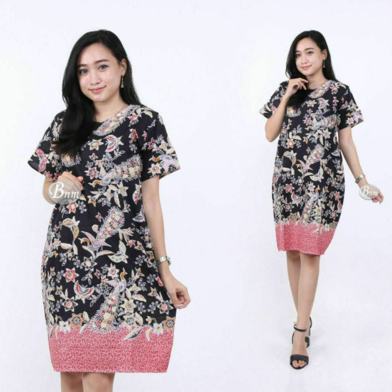 dress batik modern wanita flare murah grosir lace brukat jumbo YUMNA COUPLE