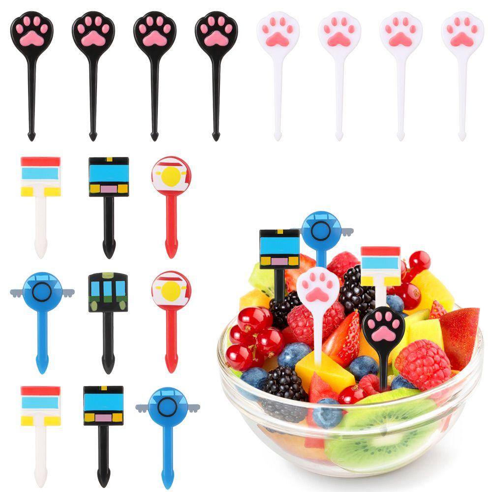 SOLIGHTER Party Supplies Fruit Forks Car Style Tableware Cat Claw Fruit Sign Toothpick Children's Gifts Cartoon Kitchen Accessories Bento Forks