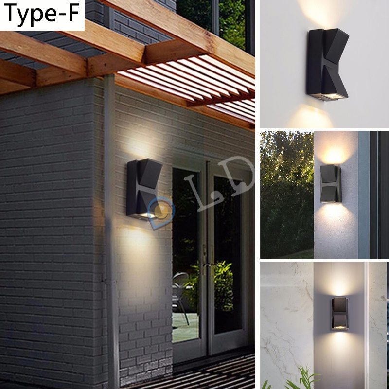 [COD] Lampu Dinding Modern Minimalis Lampu Pagar Lampu Teras Lampu Taman 220V Anti Air Warm White Lampu LED carport teras anti air minimalis garasi Dekorasi Rumah Waterproof Warm White LED outdoor waterproof wall lamp Garden Porch Light Lighting Aluminum