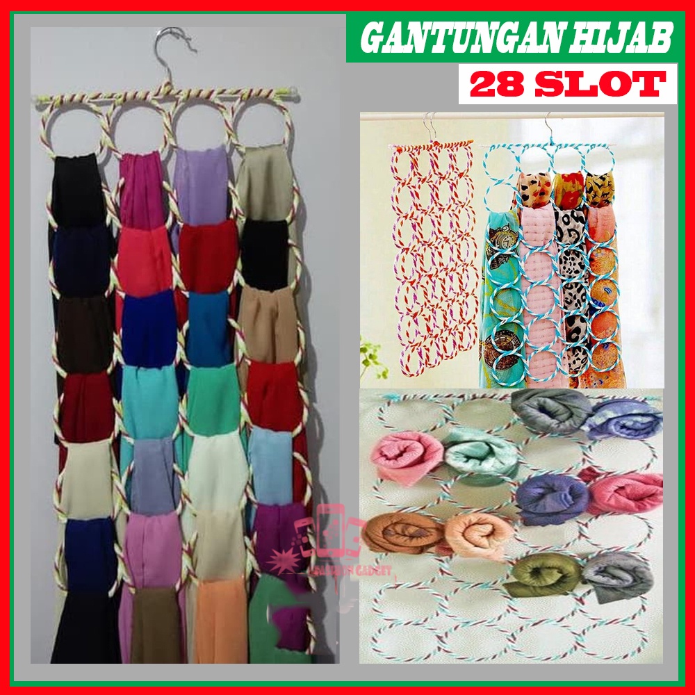 HANGER JILBAB SYAL 28 RING / HANGER UNIK / GANTUNGAN HIJAB MURAH Hanger Bulat Ring / Gantungan Hijab / Gantungan Jilbab / Gantungan Kerudung