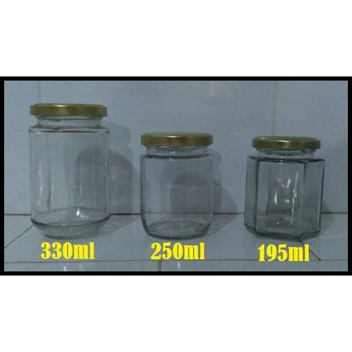 Langsung Kirim Botol / Toples / Jar Kaca Sambal Sambel Bumbu Selai Cake 330Ml
