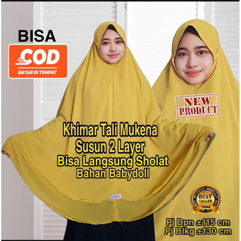 Jilbab Khimar Hijab Bergo Maryam Mukena Tali Non Pet Ped Pad Syari Super Jumbo XXXL XXXXL Susun 2 La