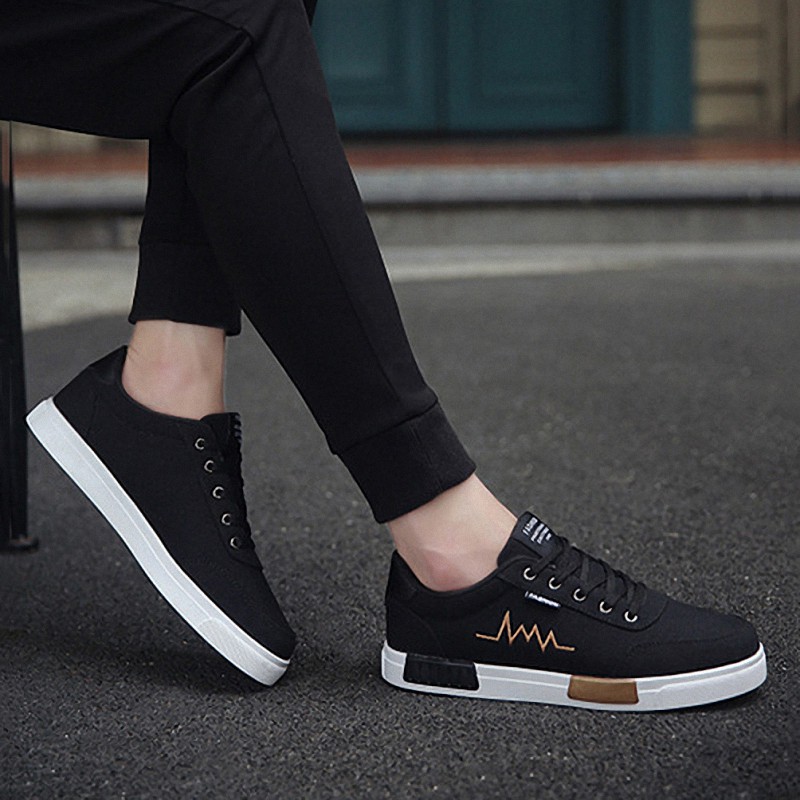 Leedoo Sepatu Sneakers Tali Pria Casual Sekolah Kerja Sport Kanvas MC302-3