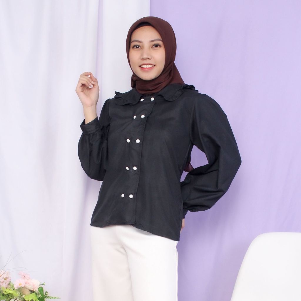BLOUSE WANITA/BLOUSE BLONI FULL KANCING DAILY BUSUI WANITA BLOUSE MOSCREPE/TOMISHA BLOUSE FULL KANCING-4
