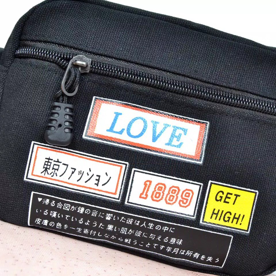 Tas import Love Get High kanvas 1157