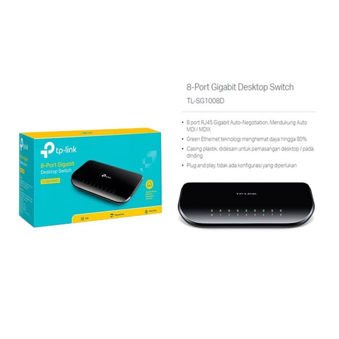 TP-LINK TL-SG1008D 8-Port Gigabit Switch Desktop / Gigabit 8 Port