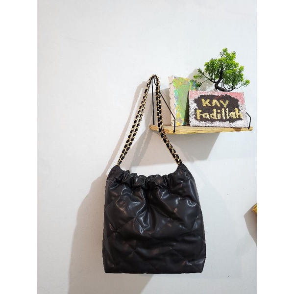Sealop Bag mirip Channel 22bag / Totebag Kulit Chain - Preloved