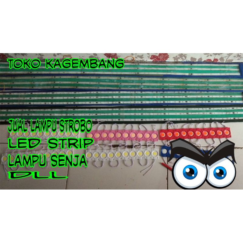 lampu led strobo 12volt panjang 12cm 3baris renggang cocok buat mobil pick up, minibus