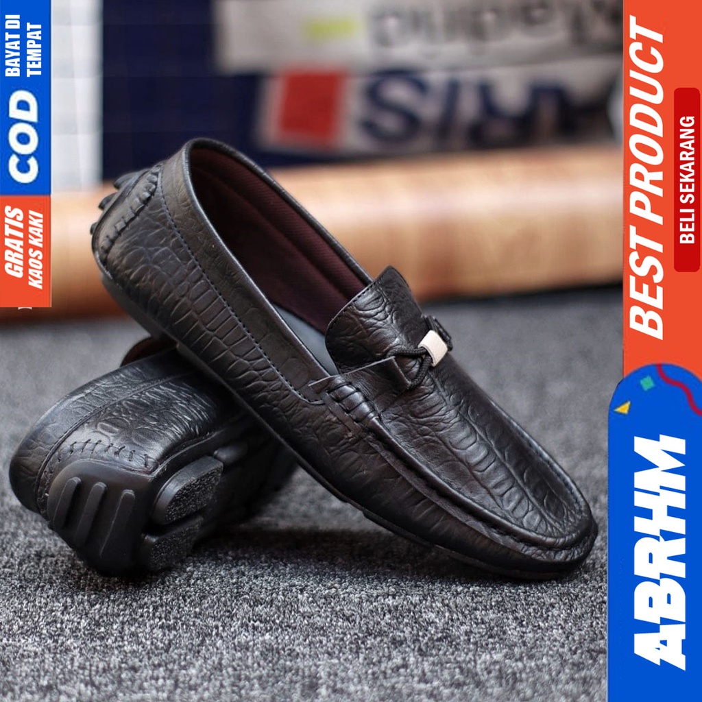 Abrhm Paris - Sepatu Formal Pria Pantofel Kulit Asli