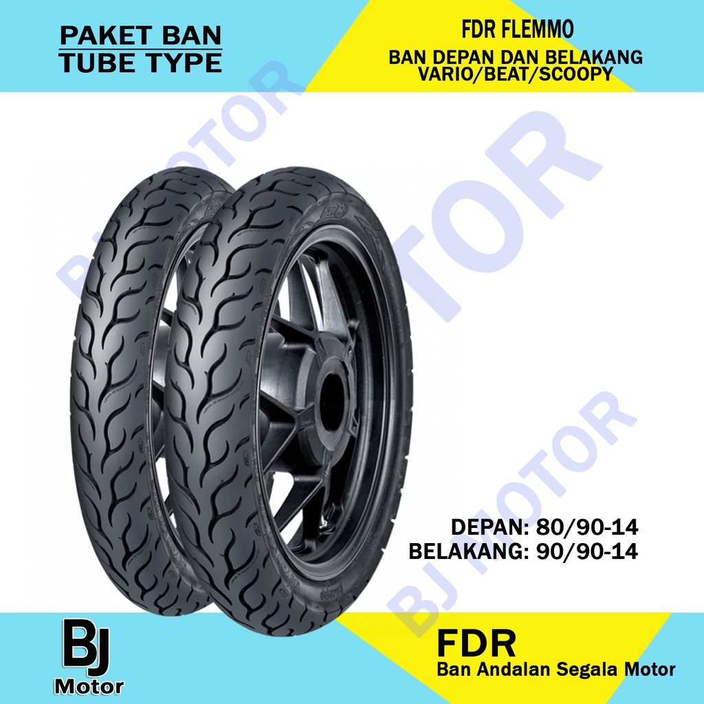 SET BAN LUAR ORIGINAL FDR FLEMMO RING 14,80/90 90/90 14 DEPAN BELAKANG MATIC VARIO 110 125 150 BEAT 
