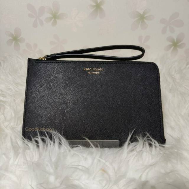ORIGINAL Dompet Kate Spade Katespade Cameron Medium Zip Wristlet Black