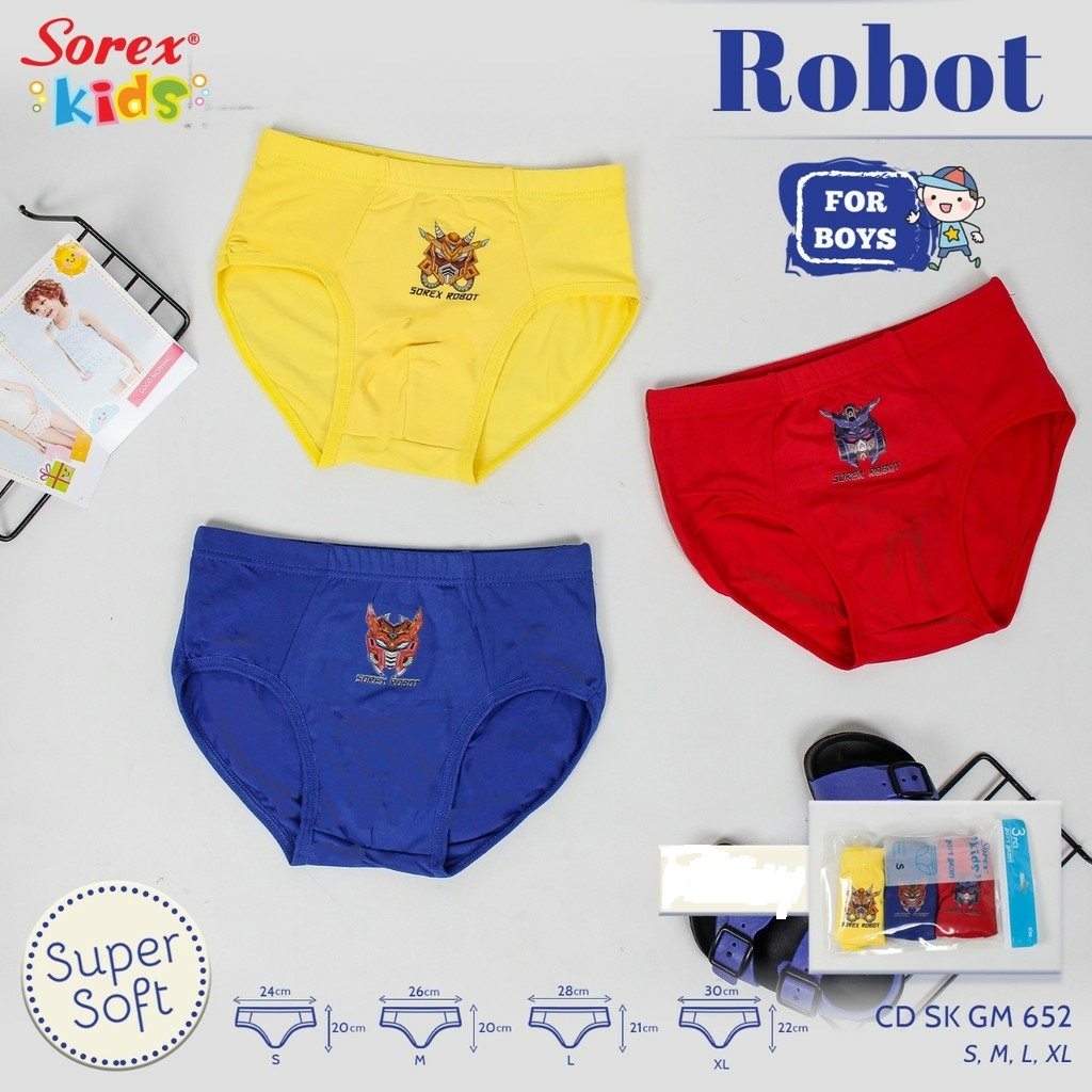 CD SOREX KIDS MURAH CELANA DALAM COWOK SEGITIGA / SEGIEMPAT ANAK LAKI-LAKI BOY GM805 GM671 TM701