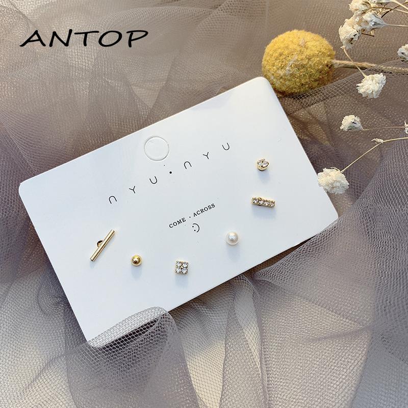 5 / 6PCS Anting Tusuk Aneka Desain Gaya Simple / Pelajar Untuk Wanita