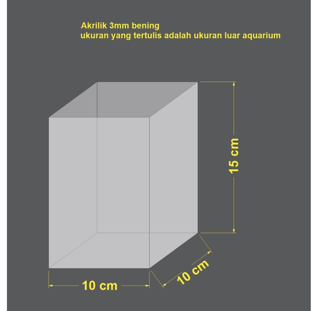 AQUARIUM CUPANG AKRILIK/SOLITER CUPANG ACRYLIC ukuran 10x10x15 cm