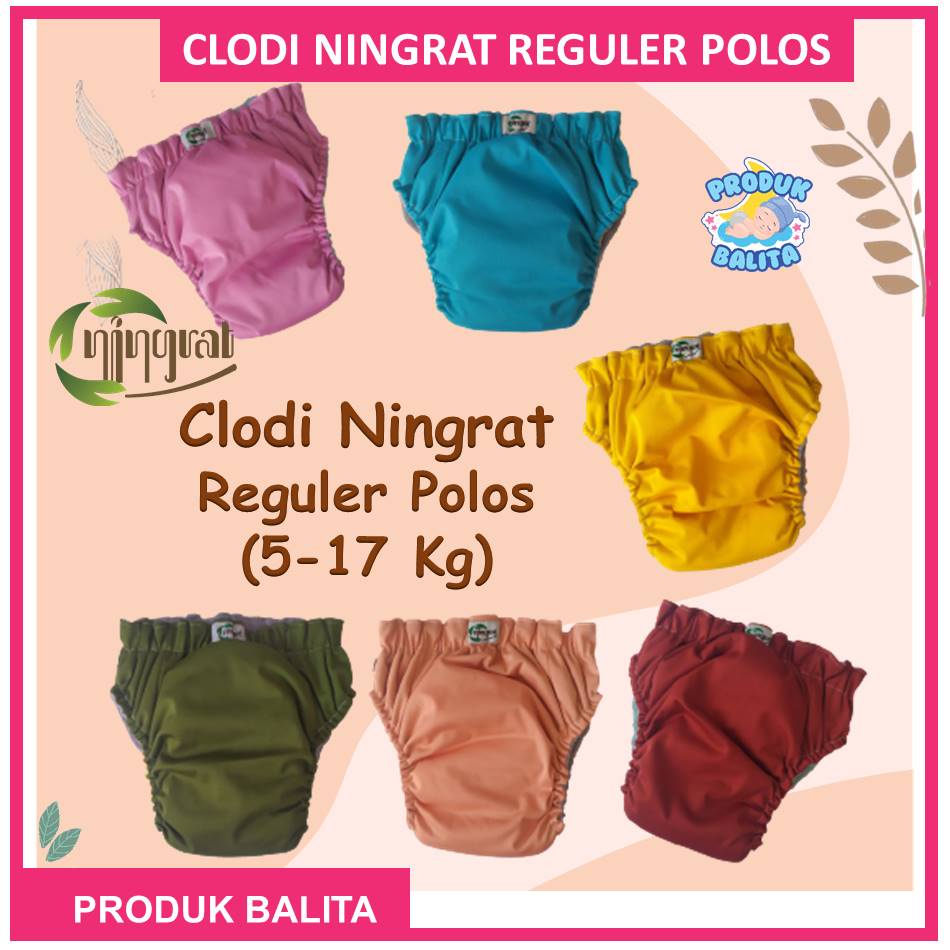 Clodi Ningrat Aio Reguler BB 5-17 Kg  Motif Polos Clodi Kain Cuci Ulang