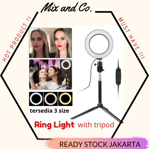 [COD] LED Ring Light 10 inch 13 inch with Tripod 2,1M for selfie video live - vlogger 26cm 33cm