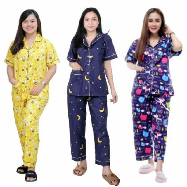 Piyama CP  Setelan Baju Tidur Wanita Karakter Piyama CP Setelan Piyama