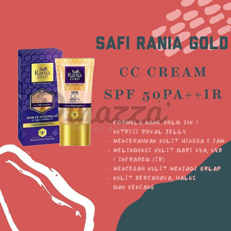 SAFI MALAYSIA | Safi Rania Gold CC Cream SPF 50PA++ | Sunscreean Pelembab Wajah