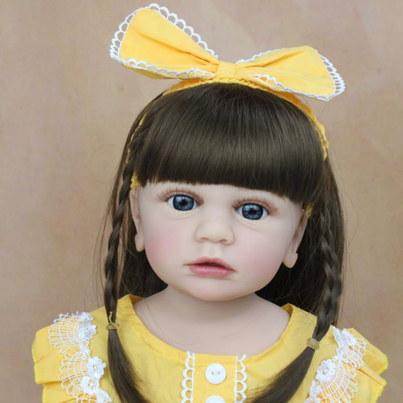 Reborn doll 55 CM New Full Silicone Reborn Baby Girl Doll Toy 22 Inch