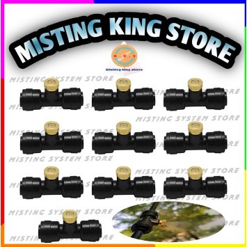 MIST NOZZLE 0.1 0.2 0.3 0.5 MM MISTING KING EMBUN FOGGER HEAD + SLIP LOCK 1/4 PU 6MM