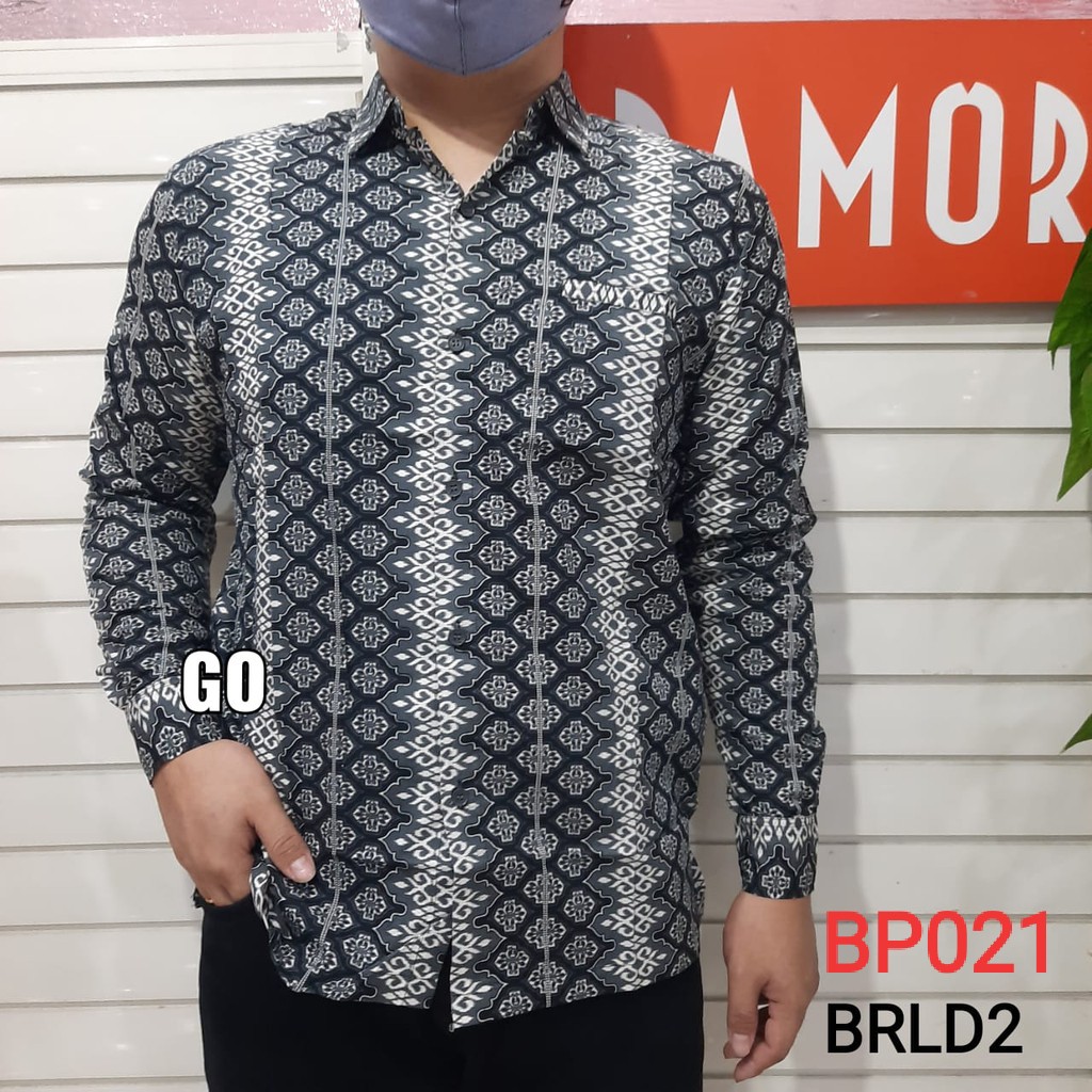 gof BRLD DAMOR (CRESSIDA) BATIK Cowok Pakaian Pria Kemeja Batik Reguler Lengan Panjang